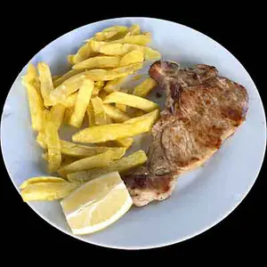 Chuleta de cerdo con guarnicion - lunes - martes - miercoles - jueves - viernes - festivos - domingos - monday - tuesday - wednesday - thursday - friday - holiday - sunday