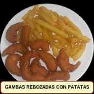 Gambas rebozadas con patatas